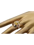 Vintage štýl Ring Žltá Perrydot Original Vintage 14K Produkt s Pink Gold VRC043R